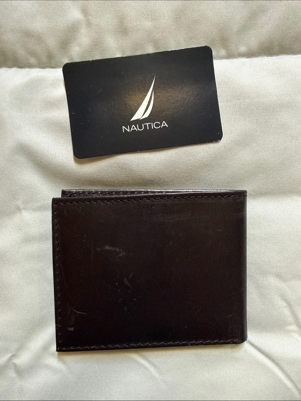 Nautica Men's Black Leather Bi-Fold Wallet